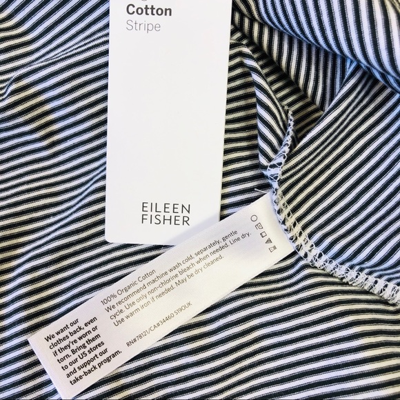 EILEEN FISHER NWT Stripe Organic Cotton Tank S/M - Picture 7 of 7